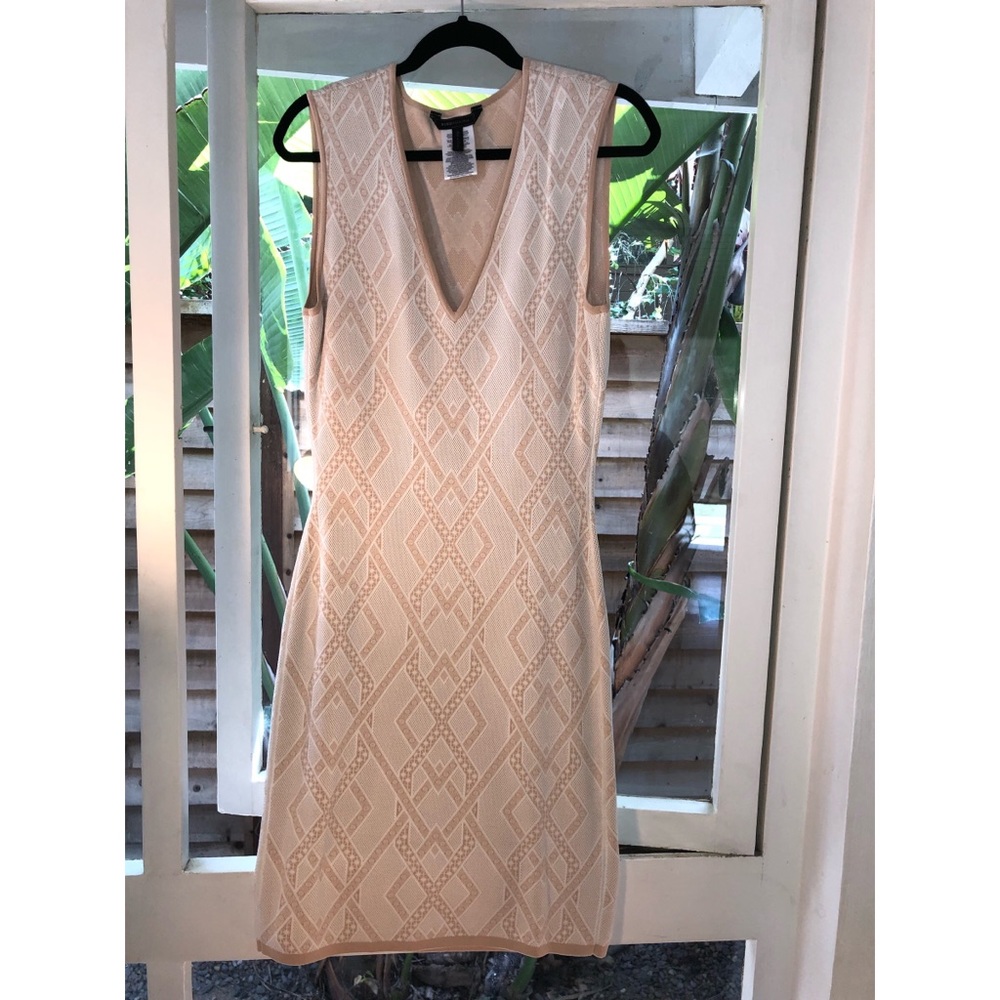 BCBG Pink & Cream Bandage Dress